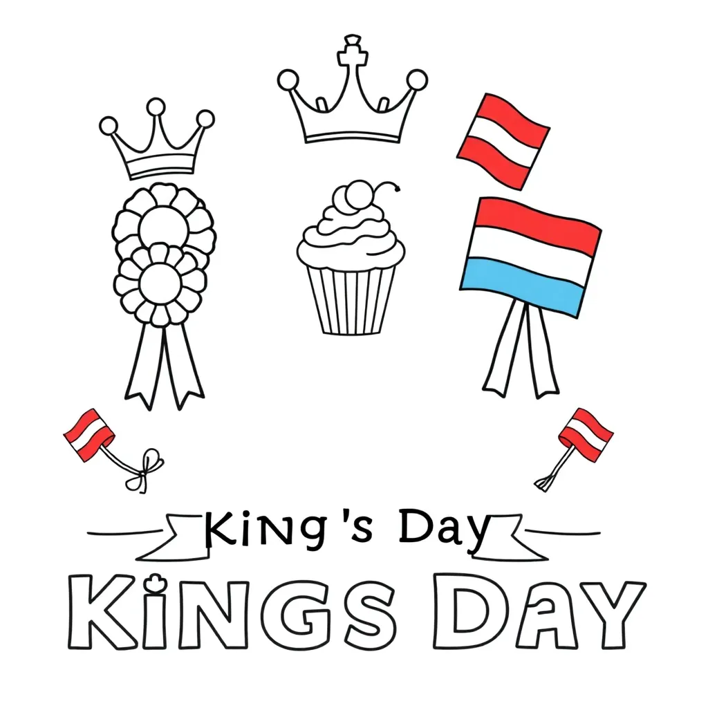Kleurplaten Koningsdag coloring page for children
