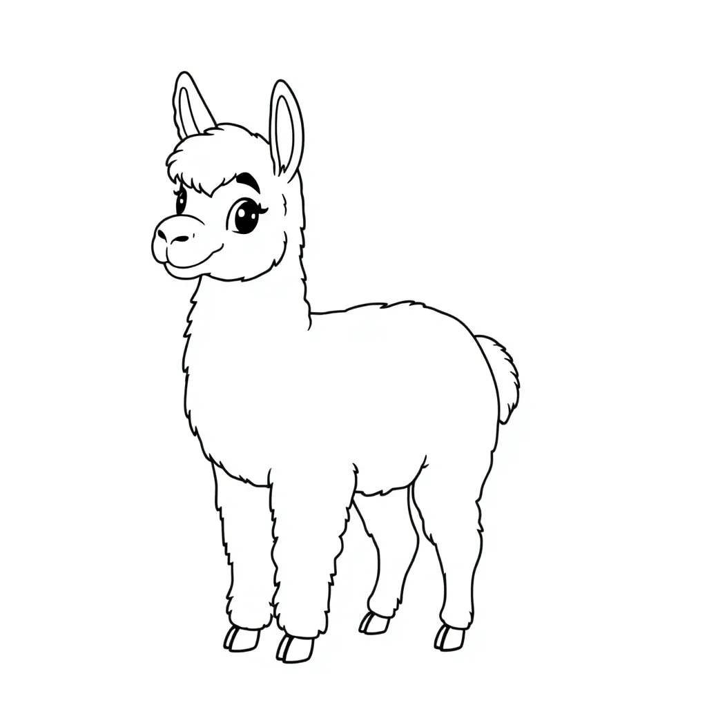 Plantillas de Colorear Llama y Alpaca