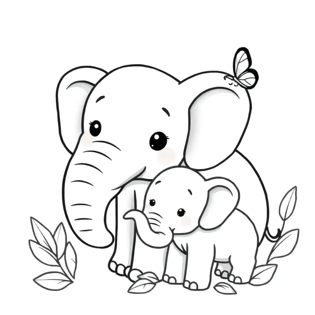 Kleurplaten Olifant coloring page for children