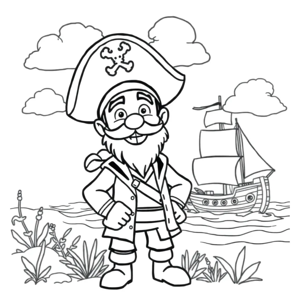 Kleurplaten Piraten coloring page for children