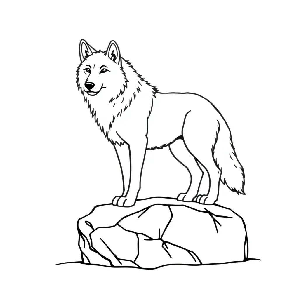 Kleurplaten Wolf coloring page for children