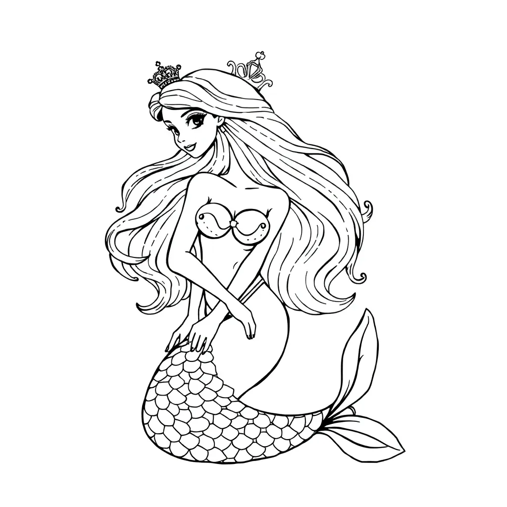 Kleurplaten Zeemeermin coloring page for children