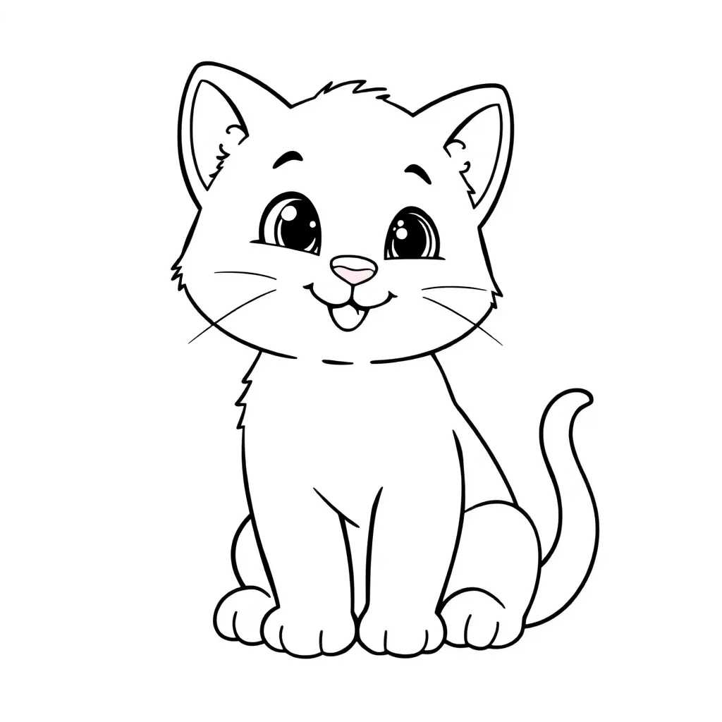Kleurprenten Poes coloring page for children