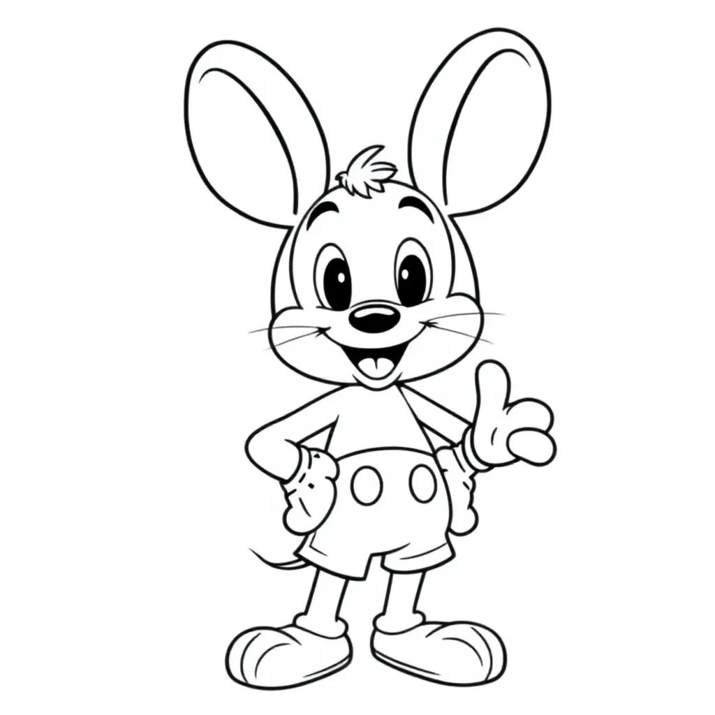 Konijn Mickey Mouse coloring page for children