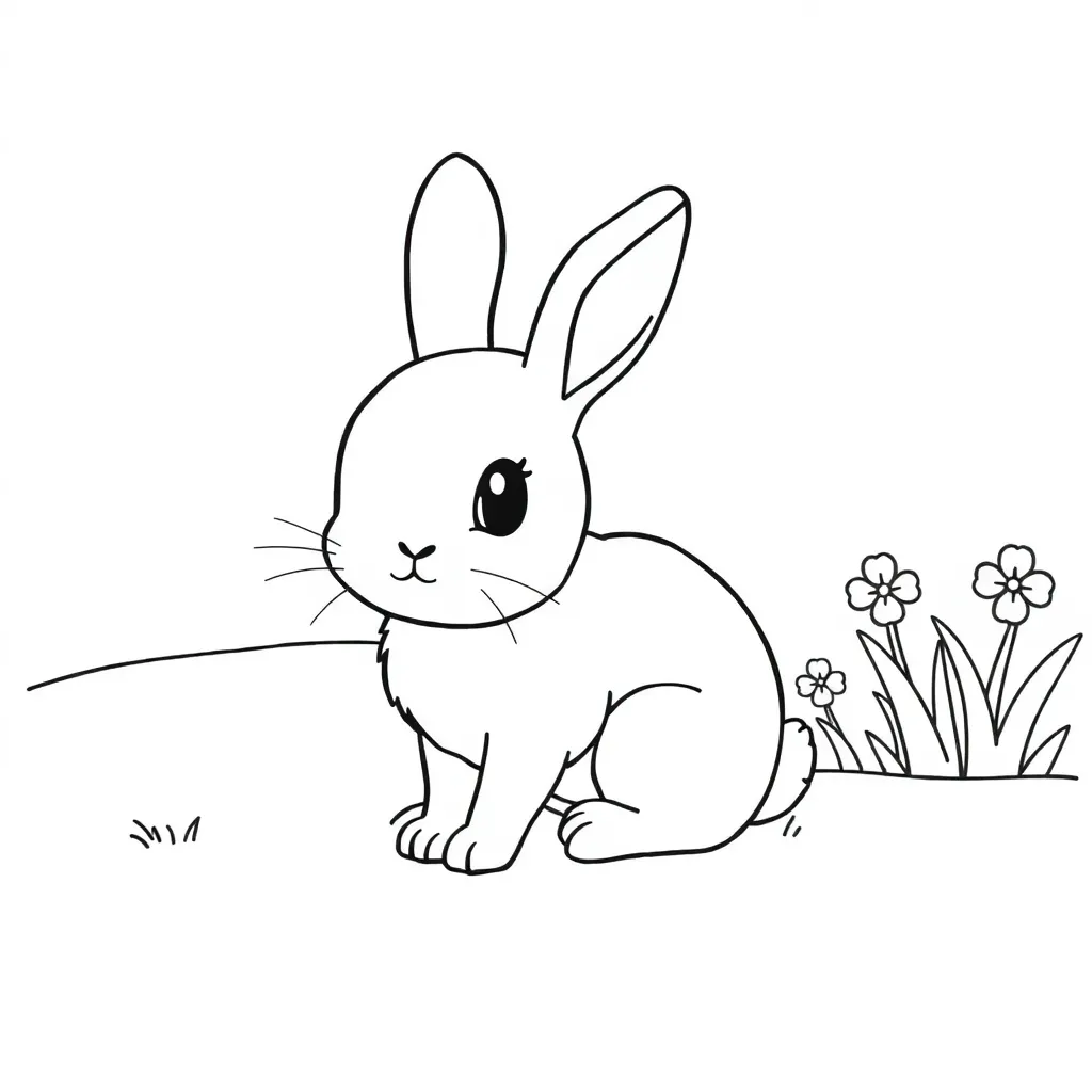 Konijn Natuur Schattig Zacht Boerderij coloring page for children