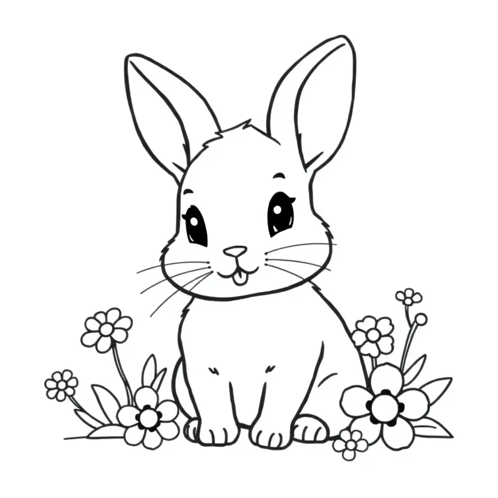 Konijn Natuur Schattig Zacht Boerderij coloring page for children