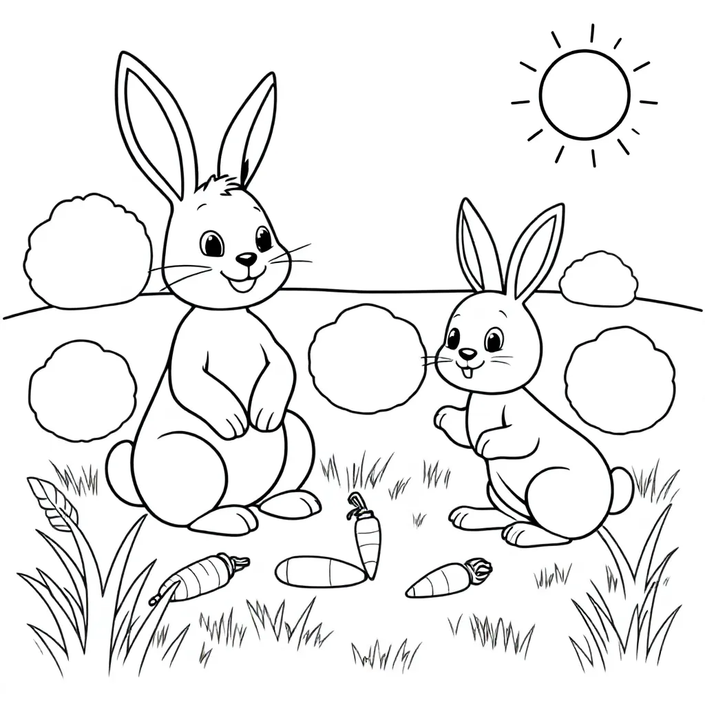 Konijnen coloring page for children