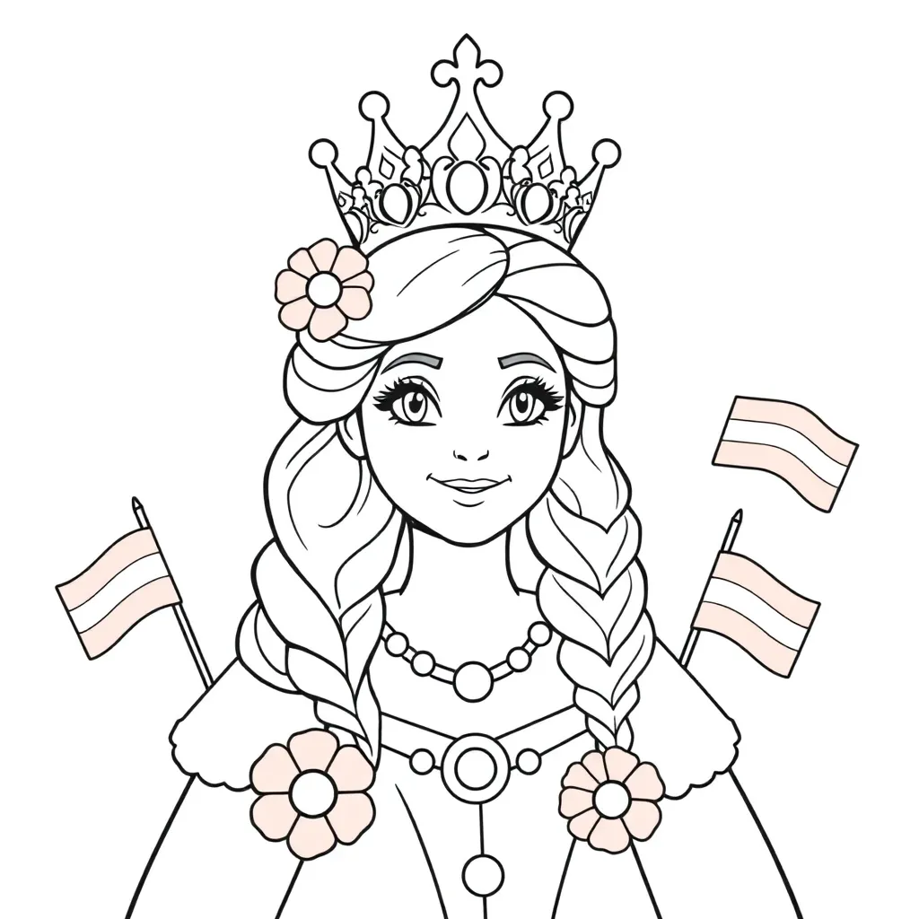 Koningin Elsa coloring page for children