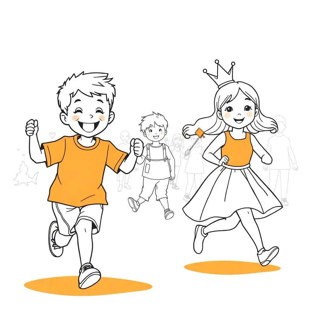 Koningsspelen coloring page for children
