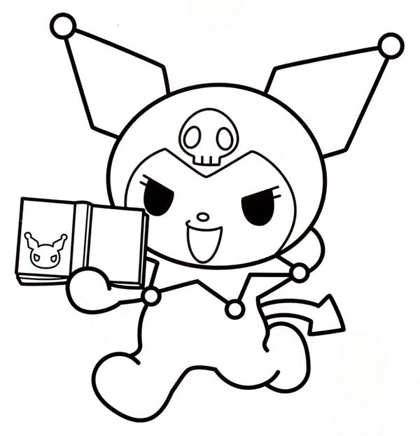 Kuromi Book coloring page for children