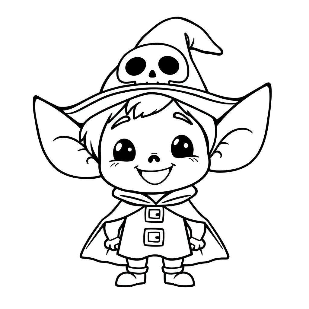 Kuromi Halloween Kleurplaat coloring page for children