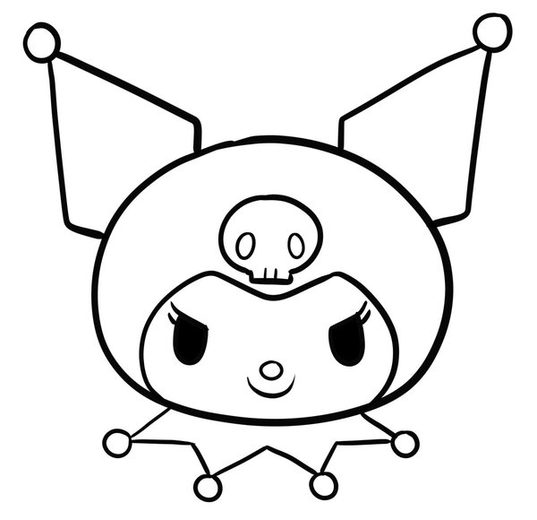 Kuromi Hoofd coloring page for children