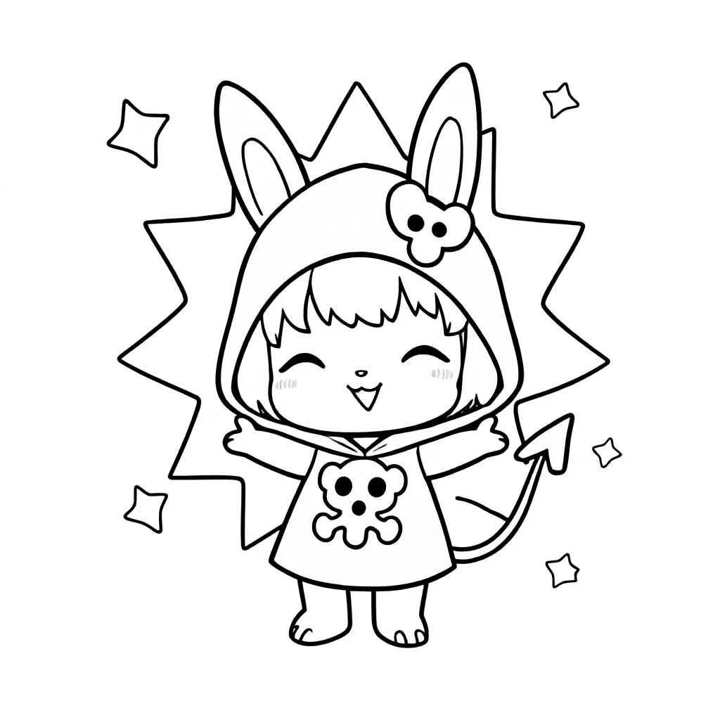 Kuromi coloring page for children