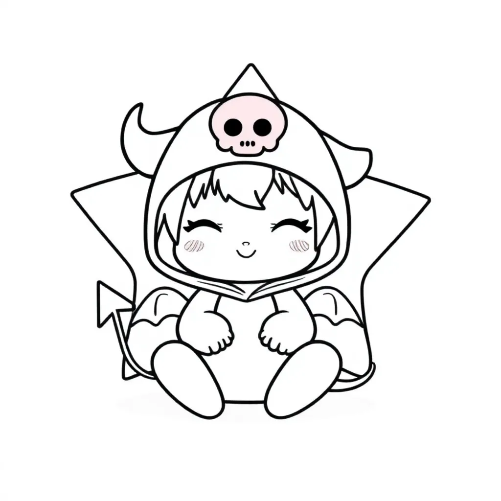 Kuromi coloring page for children