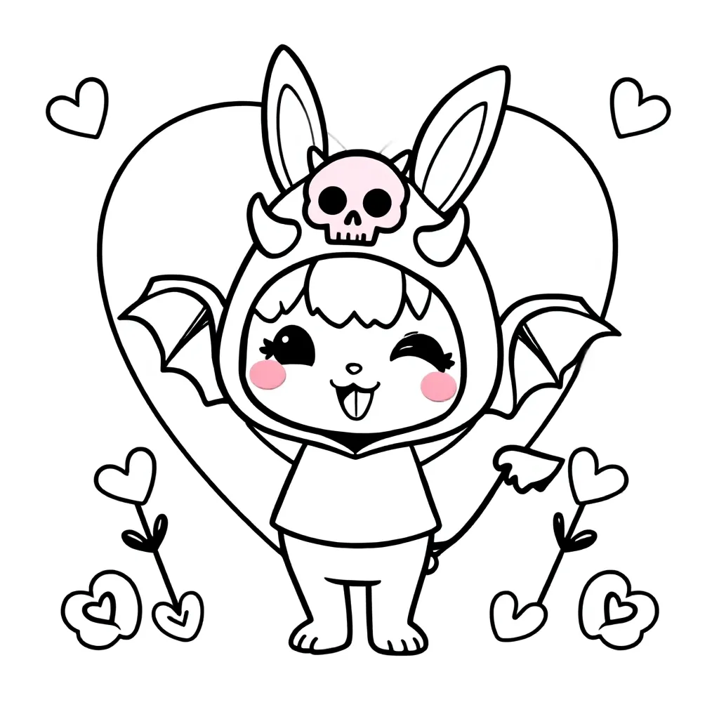 Kuromi coloring page for children
