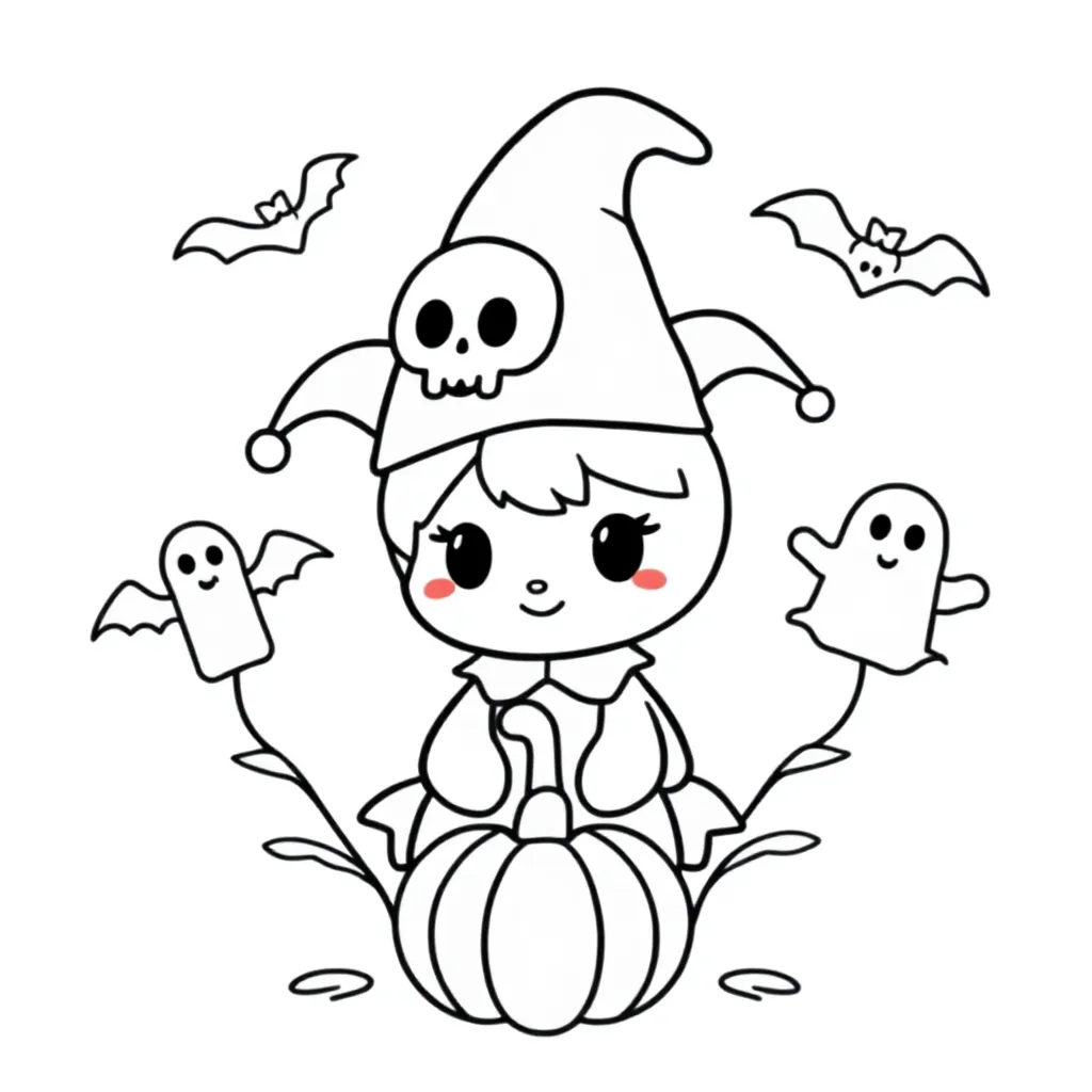 Kuromi coloring page for children