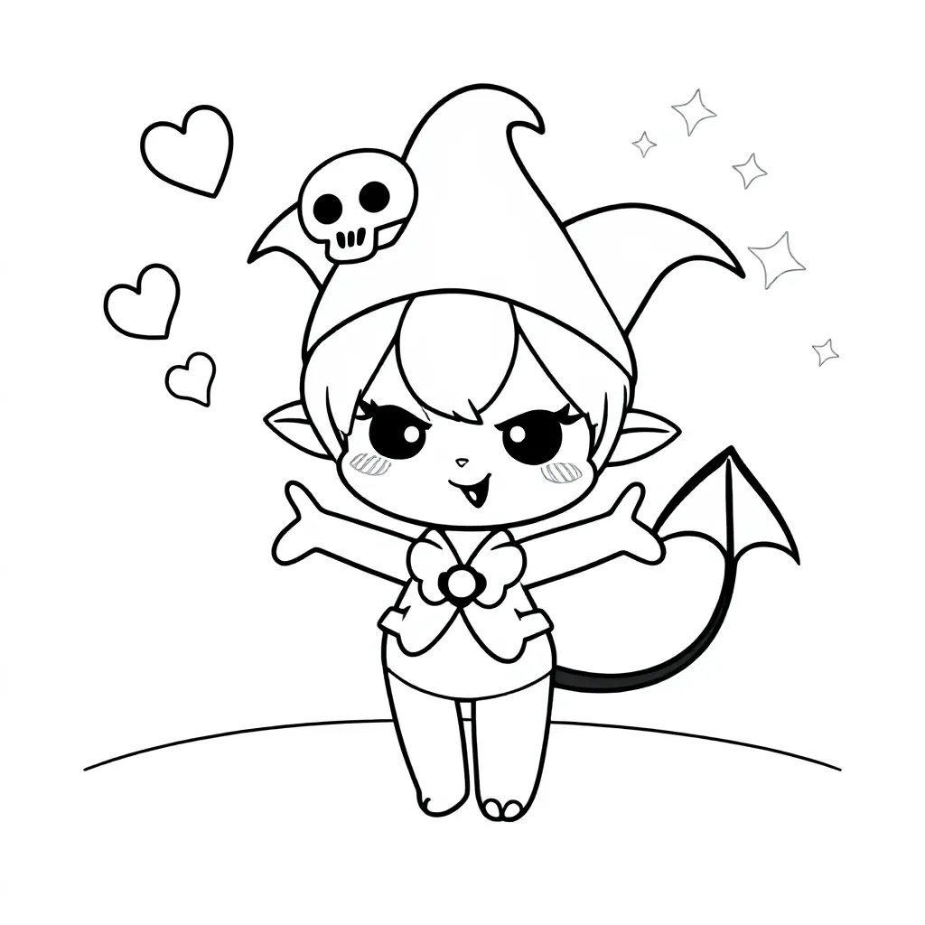 Kuromi coloring page for children