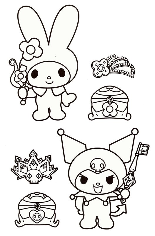 Kuromi My Melody Sleutels coloring page for children