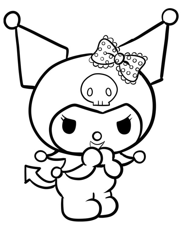 Kuromi Naughty coloring page for children
