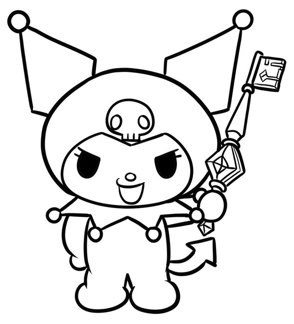 Kuromi Toont Sleutel coloring page for children