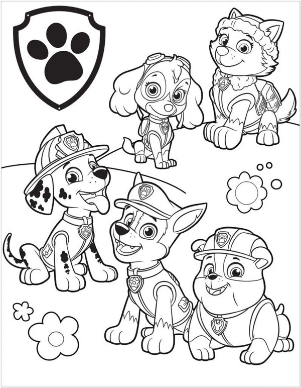 L Equipe De Pat Patrouille coloring page for children