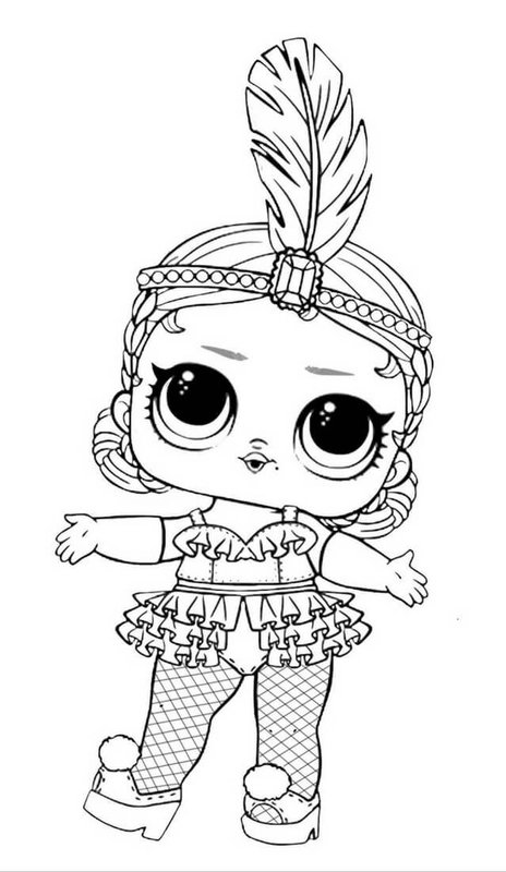 L O L Surprise Poupee Dancer coloring page for children