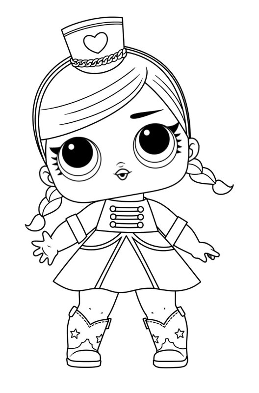 L O L Surprise Poupee Majorette coloring page for children