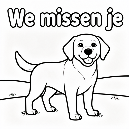 labrador hond kleurplaat voor kinderen