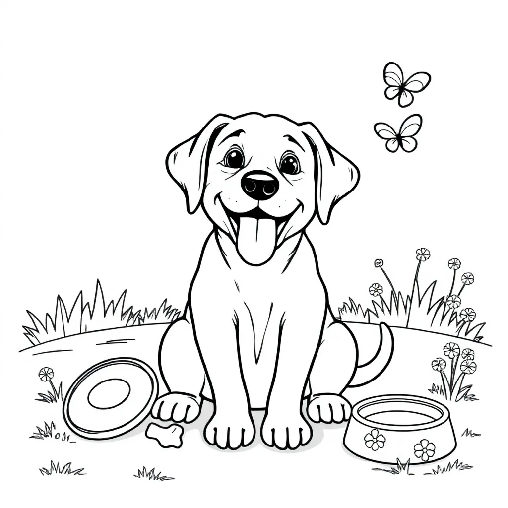Labrador coloring page for children