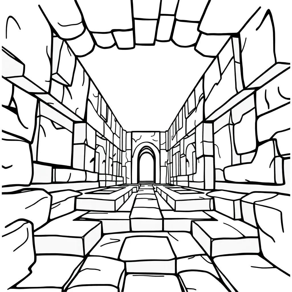 Feuille de coloriage gratuite Labyrinthe Dédale Aventure Créatif Défi Coloration