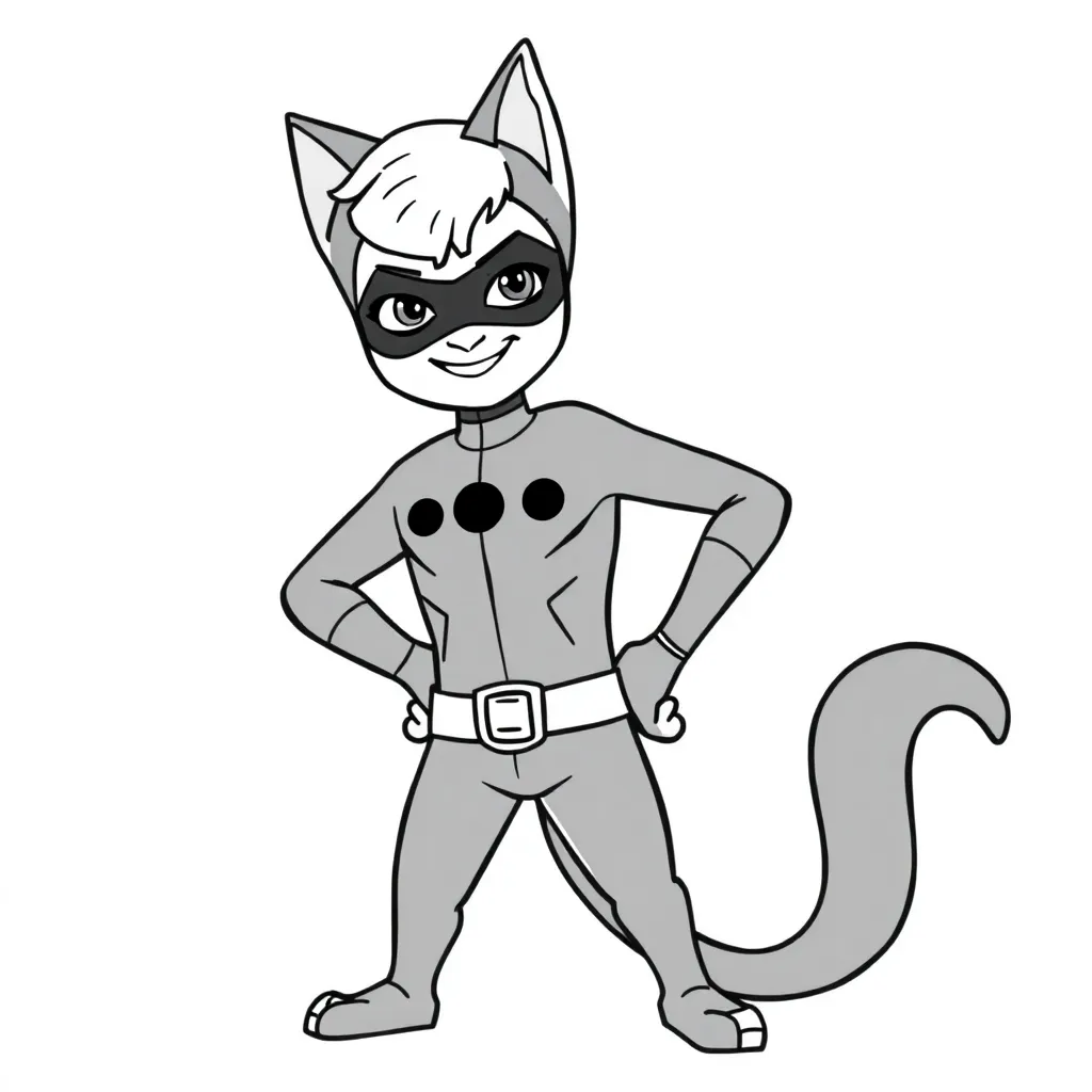 Ladybug, Adrien, black and white line coloring page for kids