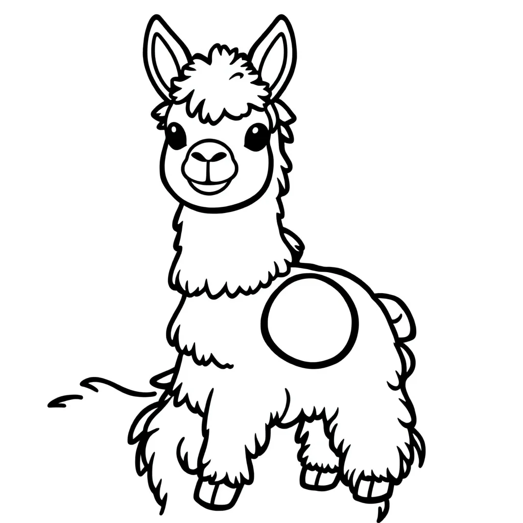 Lama Dier Cartoon Grappig Schattig coloring page for children