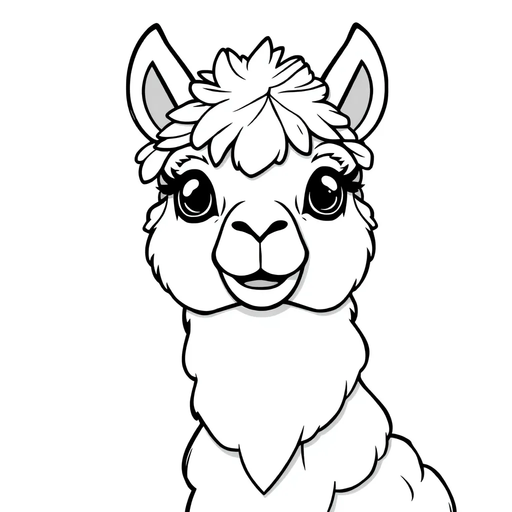 Lama Dier Cartoon Vrolijk Grappig coloring page for children