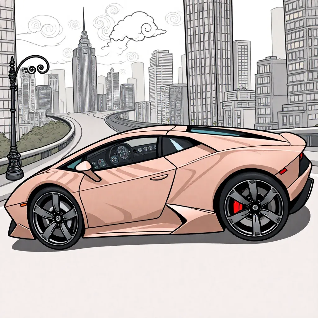 lambogini coloring page for children