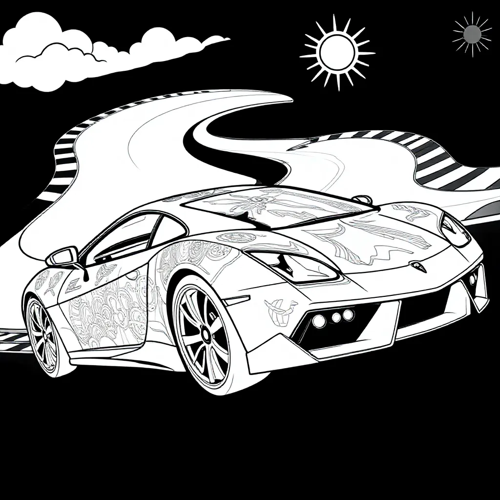 lamborgini coloring page for children