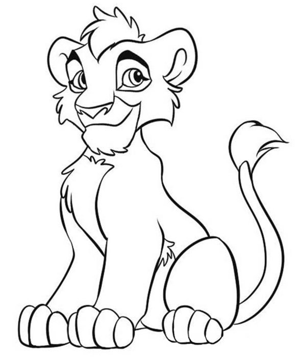 Leeuw Simba coloring page for children