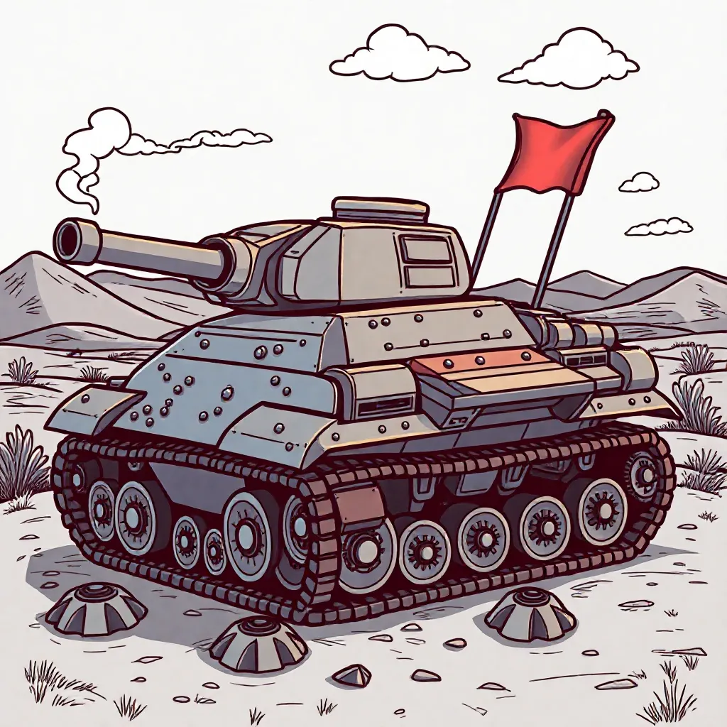 leger tank coloring page for children
