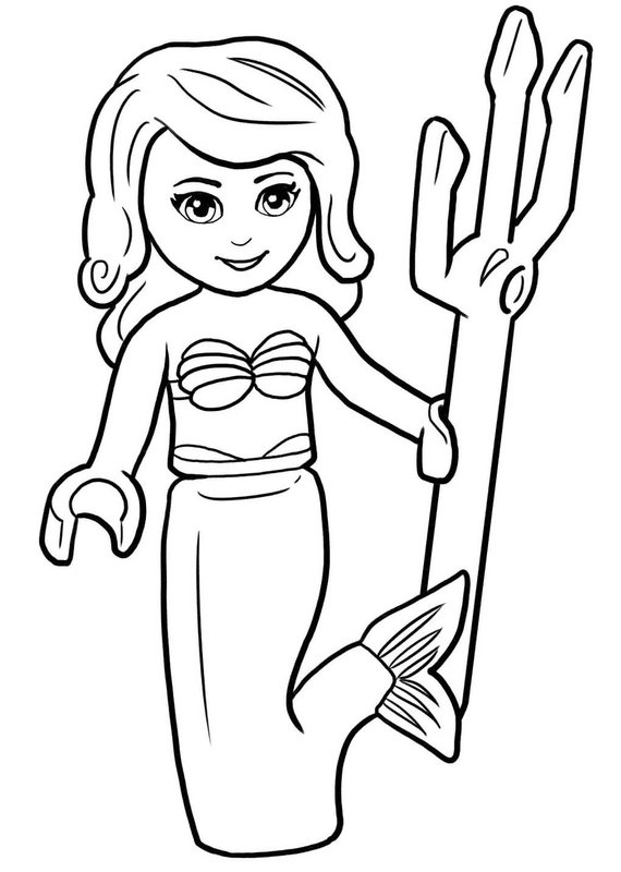 Lego Zeemeermin coloring page for children