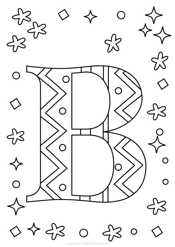 Letter B Met Een Patroon coloring page for children