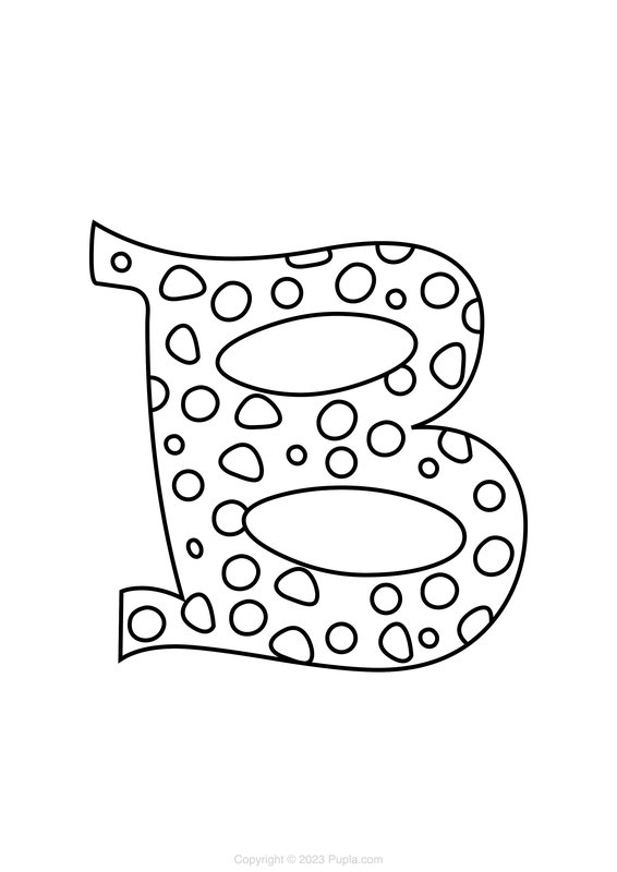 Letter B Met Kiezels coloring page for children