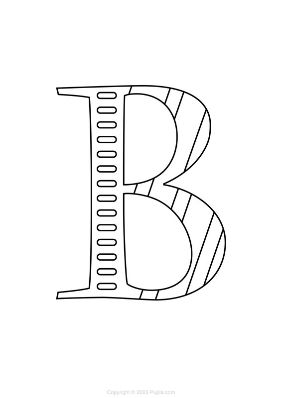 Letter B Met Lijnen coloring page for children