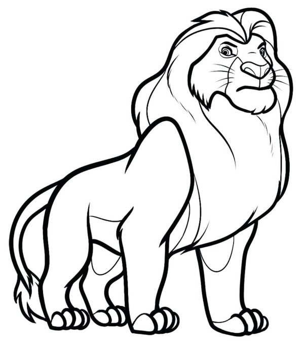 Lion King Mufasa coloring page for children