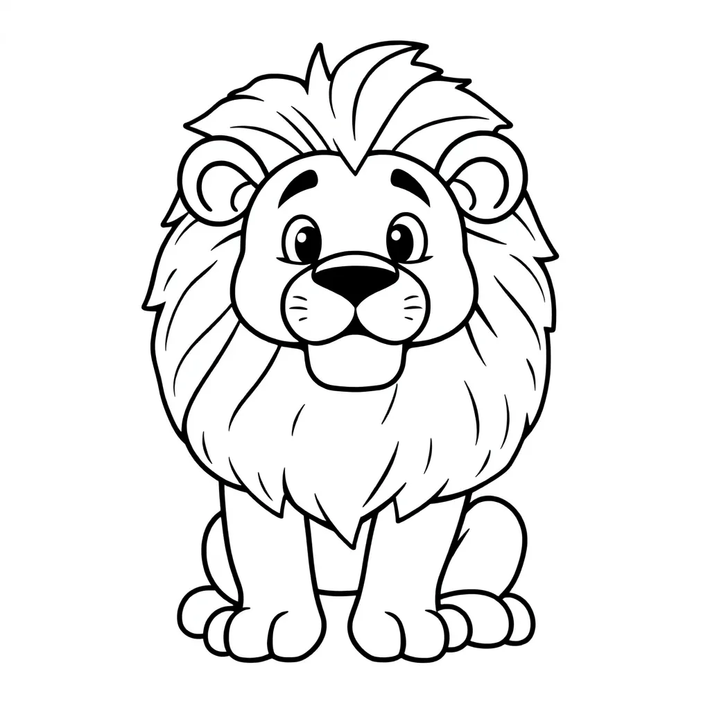 Lion King Savanne Wilde Dieren Natuur coloring page for children
