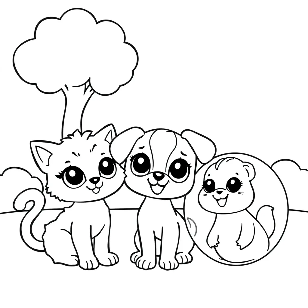 Littlest Pet Shop Dieren Cartoon Schattig Vrolijk coloring page for children