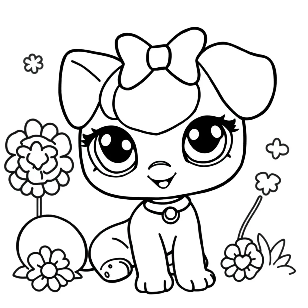 Littlest Pet Shop Dieren Schattig Cartoon Knuffelbaar coloring page for children