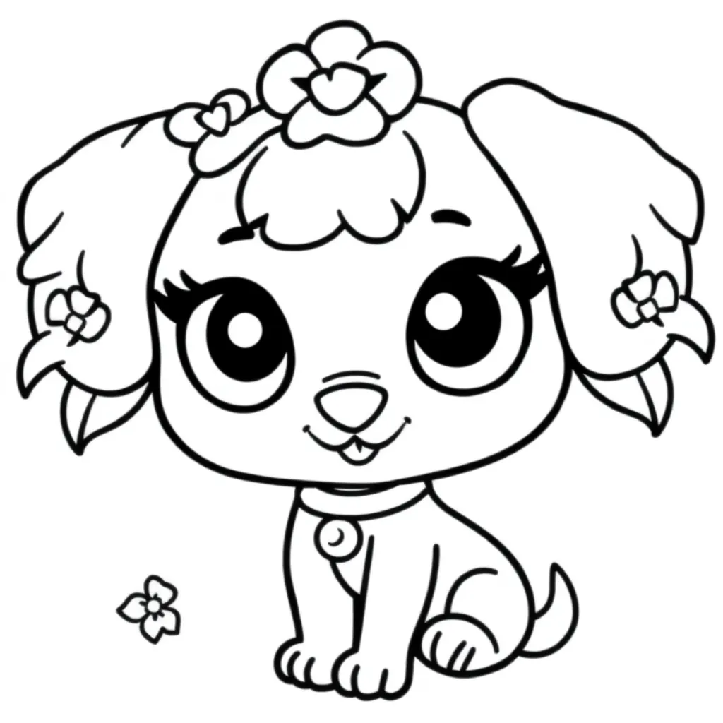 Littlest Pet Shop Dieren Schattig Cartoon Knuffelbaar coloring page for children