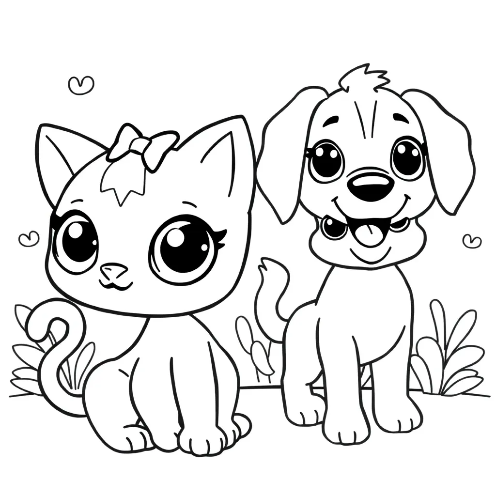 Littlest Pet Shop Dieren Schattig Cartoon Vrolijk coloring page for children