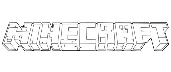 Logo Minecraft coloring page for children