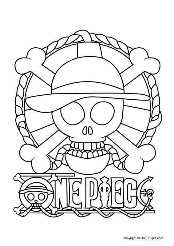 Logo One Piece coloring page for children