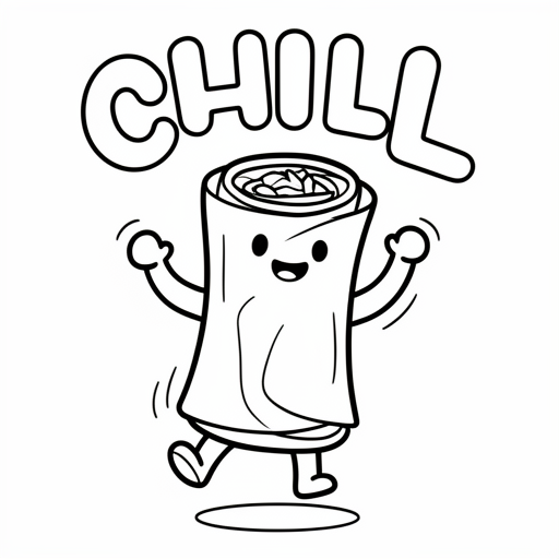 Loumpia die danst kleurplaat voor kinderen